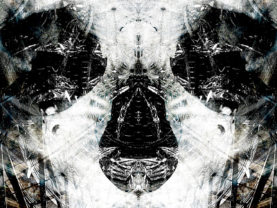 Pent Up abstract art digital light metal skull steel symmetry texture