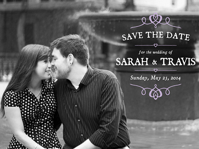 Save The Date black and white love photography postcard save the date typography wedding