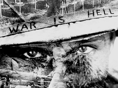 War Is Hell blend collage eye gun hell man photo soldier war
