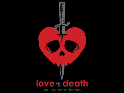 Get Money Love get money industries heart love skull sword t shirt