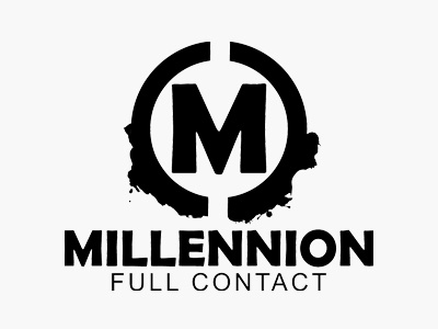 Millennion Full Contact Logo logo millennion mma typography