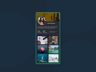 Daily UI day 06- User profile app daily ui design ui user profile