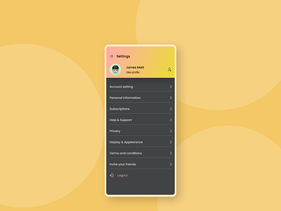 Daily UI day 07- Setting page app daily ui design settings page ui