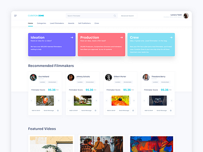 Curation Zone product design ui ux