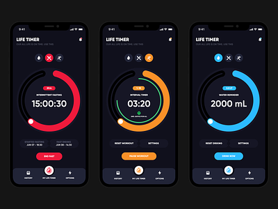 Life Timer aplication app design ios mobil product design ui ux