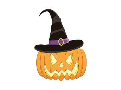 Halloween Pumpkin catoon decoration design face halloween illustration logo pumkin scary vector witch hat