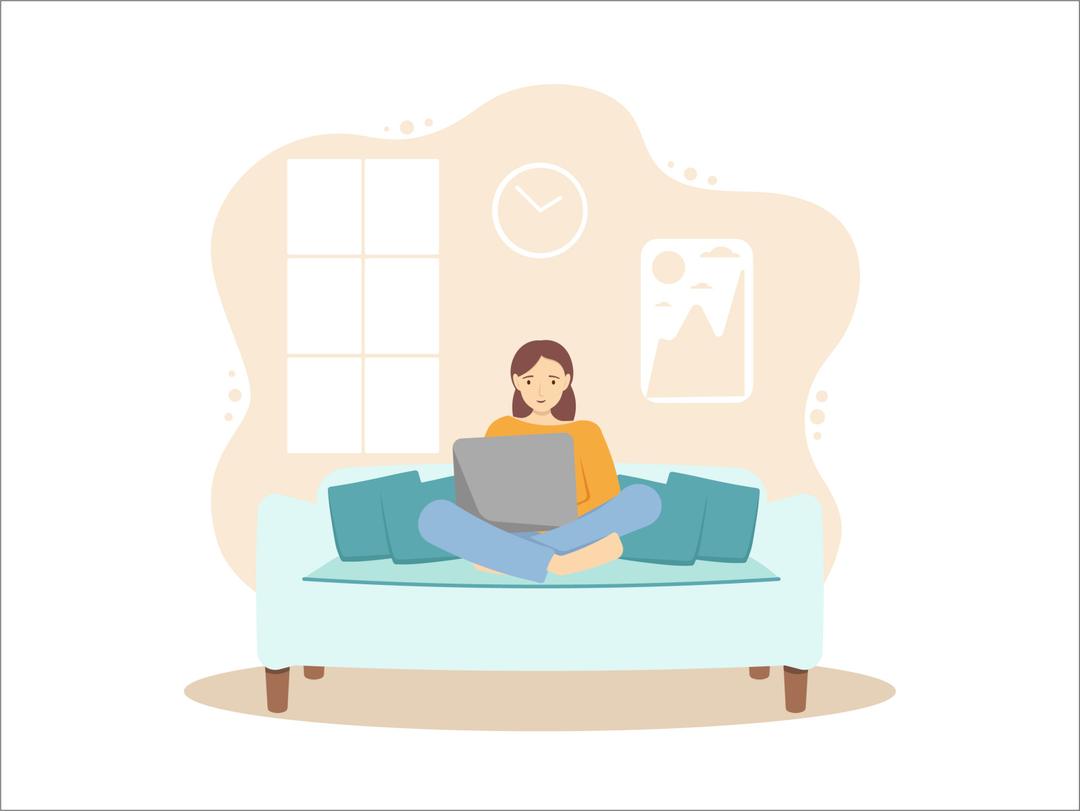 Girl on sofa by Lilya Abzalova on Dribbble