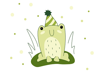 Cute frog adobe illustrator cartoon cute frog frog day illustration party vector
