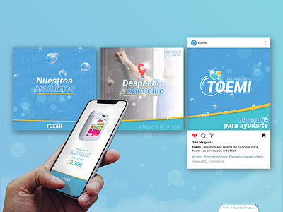 Toemi / Branding. Logotipo, RR.SS. brand branding clean cleaning logo design graphic design logo logotipo logotype marca ui ux vector