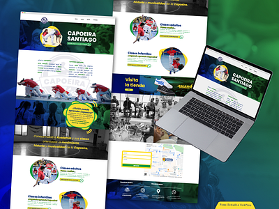Capoeira Santiago / Web, one page. brand capoeira deportes graphic design grenblue kids niños onepage sitio web sports ui ux web