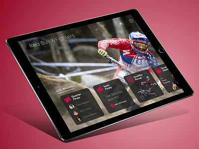 Smart TV companion app navigation concept for Red Bull connected tv navigation ott tablet user interface