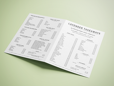 Takeaway Menu Mockup