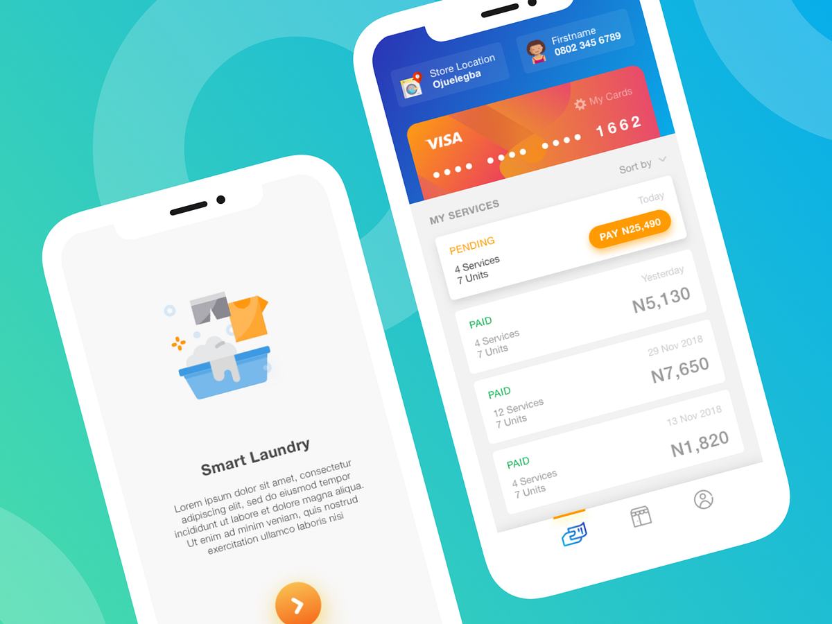 Smart Laundry App by Francis O on Dribbble