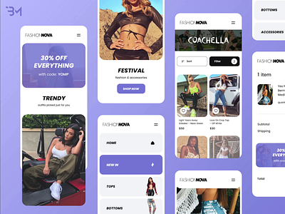 🟣 app bm deco design fashion mobile nova purple shop ui visual
