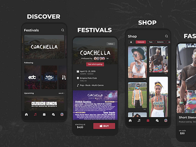 ⚡️ app banner bm community dating deco design fashion festivals graphic design iphone mobile music music festivals shop social tickets ui visual yomp