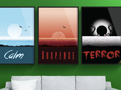 stages of fear of the sea series design illustration typography