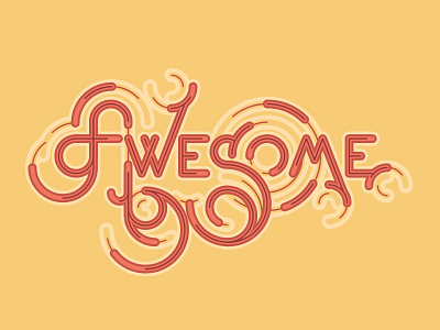 Awesome Typography Design Sticker awesome cover decal die cut iphone iphone6 macbook sticker stickerspub vinyl