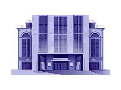 Art Deco Building 2d animation architecture design flat illustration illustrator vector