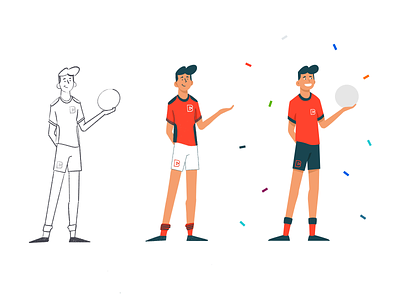 EURO2020 2d animation character design illustration vector
