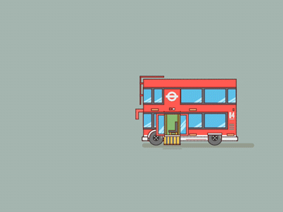 Double Decker Bus 2d bus cinema4d flat illustration london vector