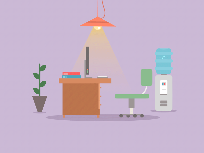 Pop Up Office 2d animation design office vector