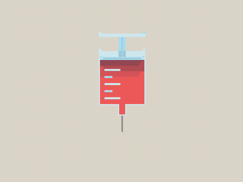 Syringe Bounce 2d animation blood drop flat illustration medical vector