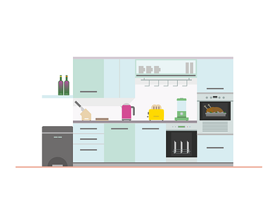 Kitchen appliances illustration kitchen