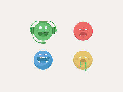 M ojees 2d avatars emojis expressions faces flat vector