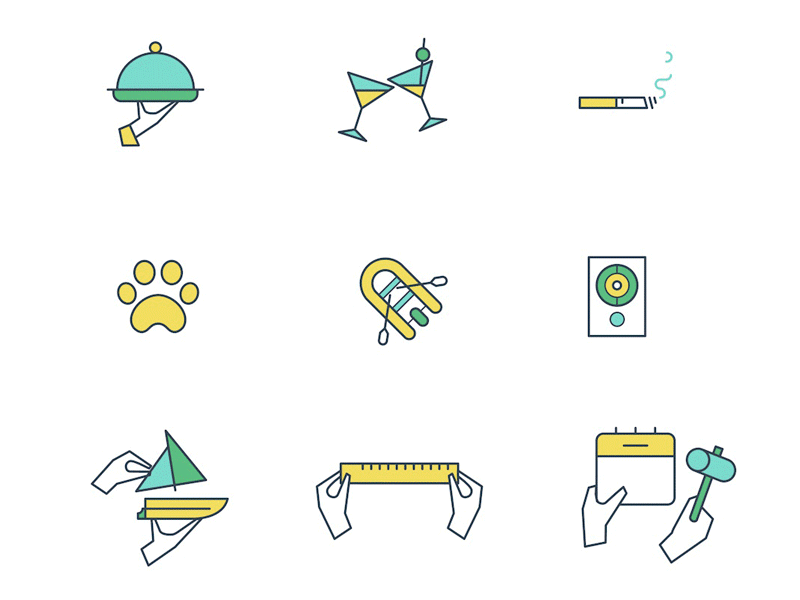 Animated icons for by Blacksalmon on Dribbble