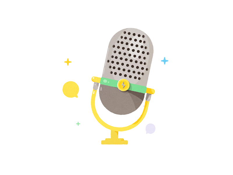 Swinging Mic animation design flat mic microphone motion design motion graphics vector voiceover