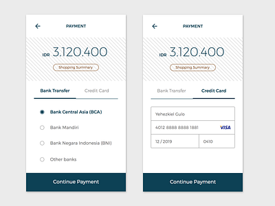 Payment Page card cc clean credit method mobile payment simple transfer ui