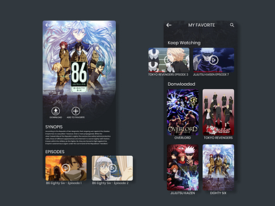 Anime Streaming App UI android anime app ios mobile mobile app ux