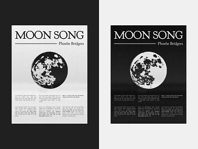 Moon Song - Poster design graphic design music phoebe bridgers poster song