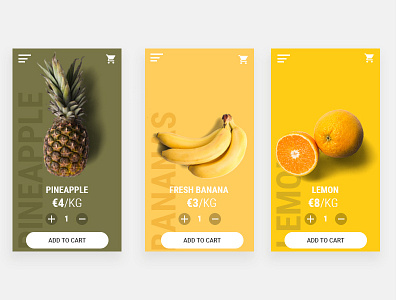 Fruit / Vegetable Ordering android design app app concept app design creative e coomerce e shoping fruit health ios design mono color odering ux designer vegetable