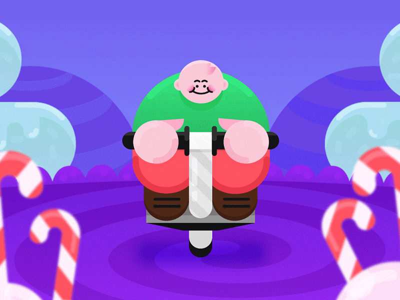 Candy Pogo stick 2d art 2danimation animation candy candyland character design games illustration kid mobilegames motion motion design pogo pogostick sugar sweets tongue