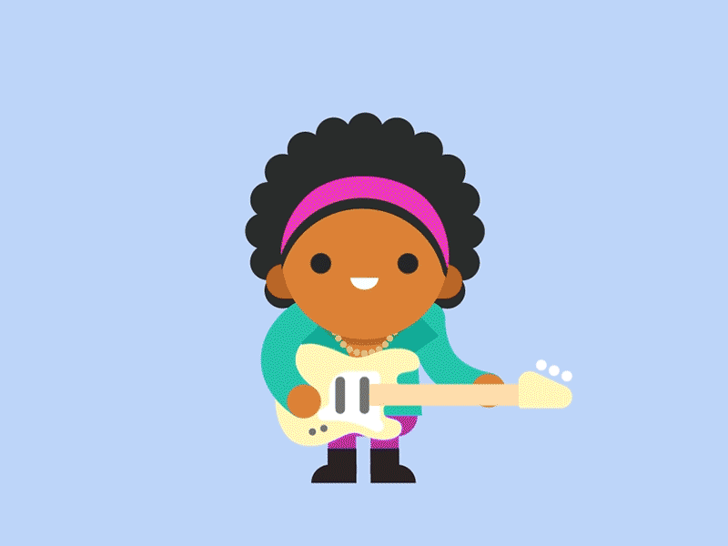 Character Animation Test animation character character animation character design guitar illustration jimi hendrix motion music vector