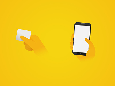 Mobile Payment cellphone celular hands illustration manos mobil pago payment payment mobile vector yellow