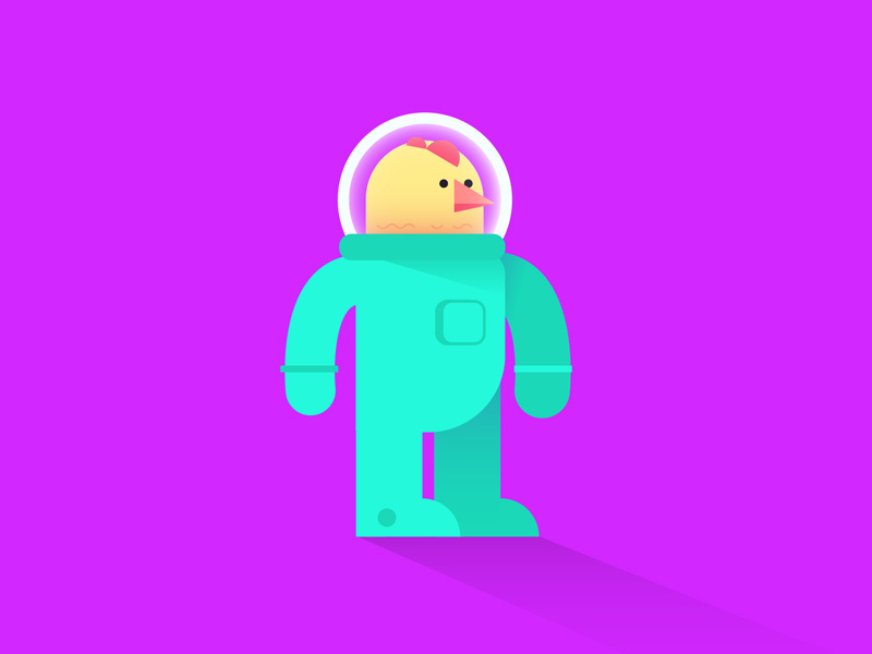 Astronaut astronaut character character design illustration chicken