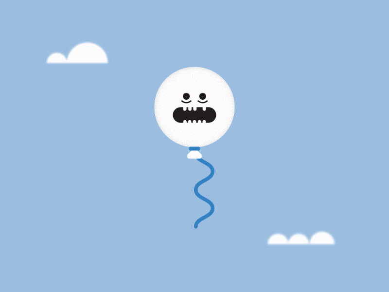 WIP Balloon Loop balloon character clouds fly flying loop sky videogame white