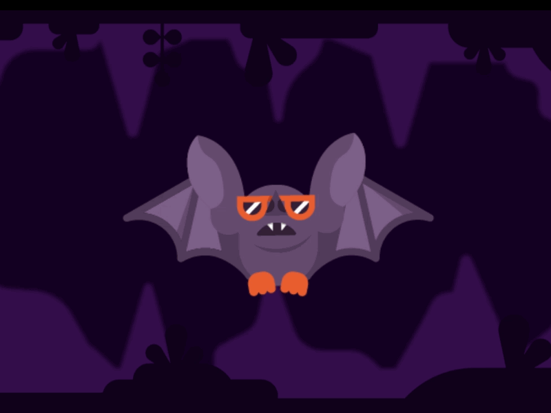 Bat loop 2d animation bat blind cave caver loop sunglasses