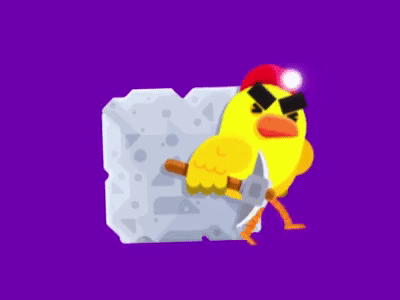 Canary pushing sprite animation 2d 2danimation 2dcharacter animation bird canary characteranimation characterdesign miner mobiegame mobilegames sprite