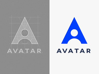 Avatar Logo a letter logo mark negative space symbol typography