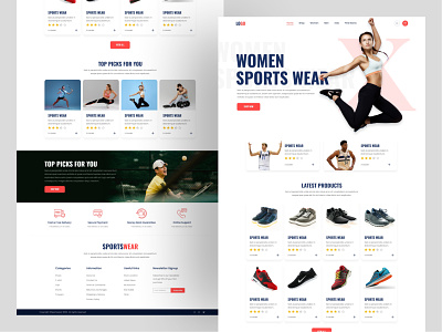 Sports Wear branding creative e-commerce fashion figma icon illustration landig page sports typography ui vector