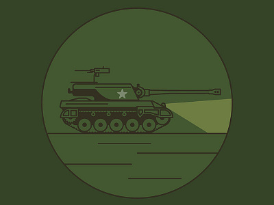 Army Tank army green illurstration monoline tank