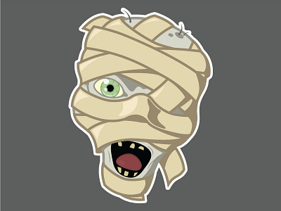 Mummy! halloween head mummy sticker mule playoff