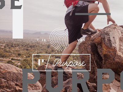Purpose branding climbing fingerprint logo purpose type