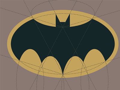 Bat-geometry bat symbol batman flat gometry oval