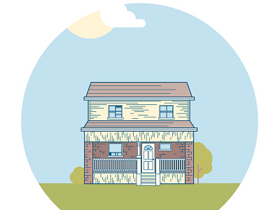 Our House flat house illustration old house