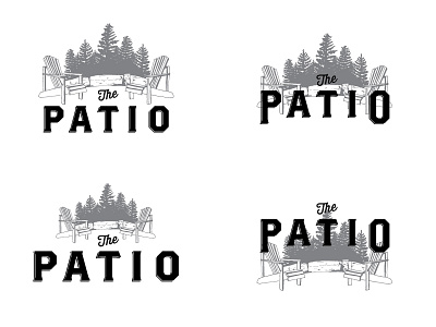 The Patio Lockups chair cottage y lock ups lockup logo design patio