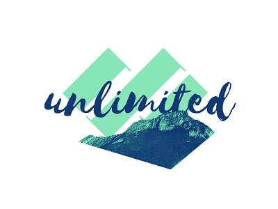 Unlimited 2 blue branding duotone green infinity mountain unlimited